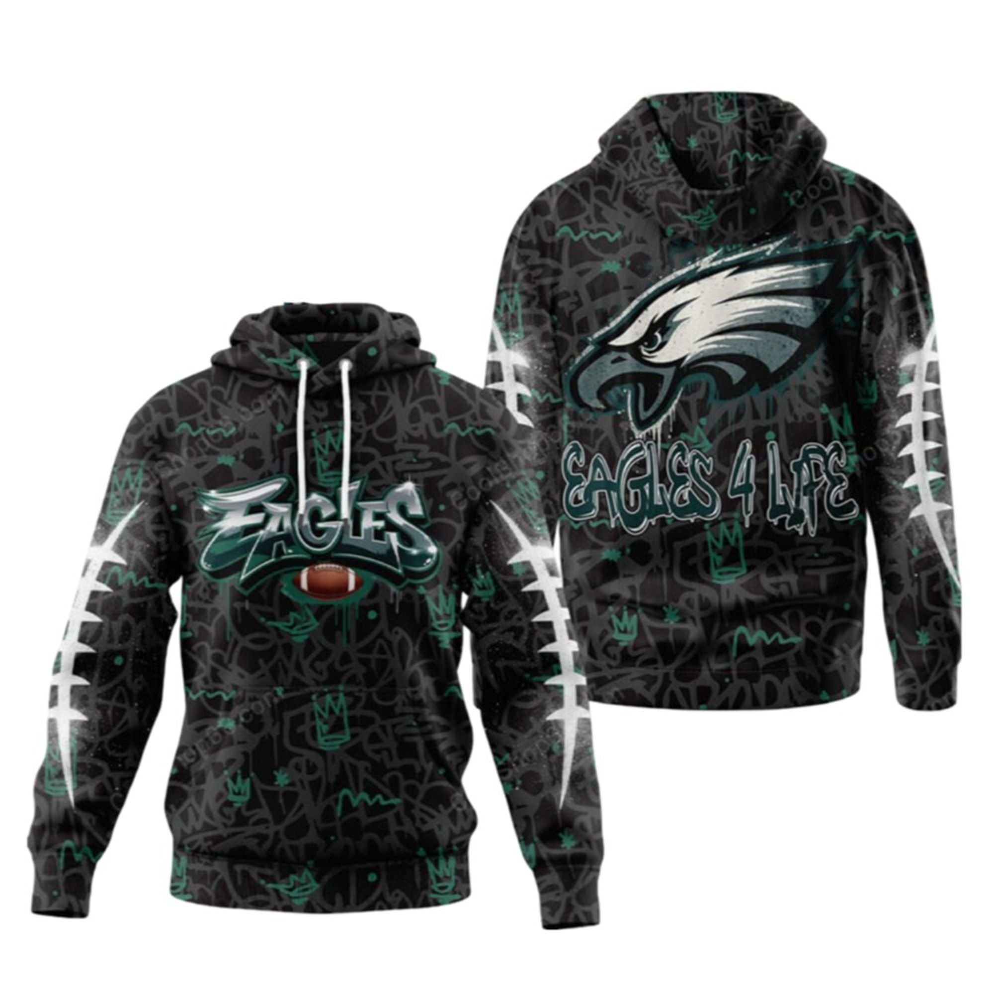 2025 Eagles Graffiti For Life Hoodie 2 2025 Eagles Graffiti For Life Hoodie 1 2