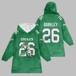 2025 Eagles Saquon Barkley 26 Blanket Hoodie