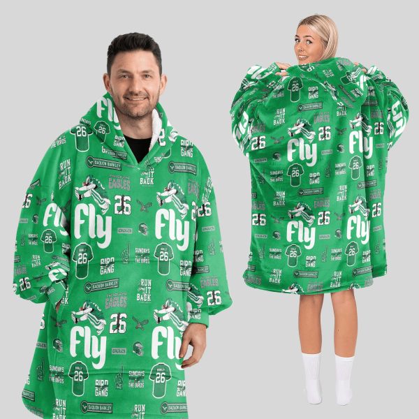 2025 Eagles Saquon Barkley Blanket Hoodie 2