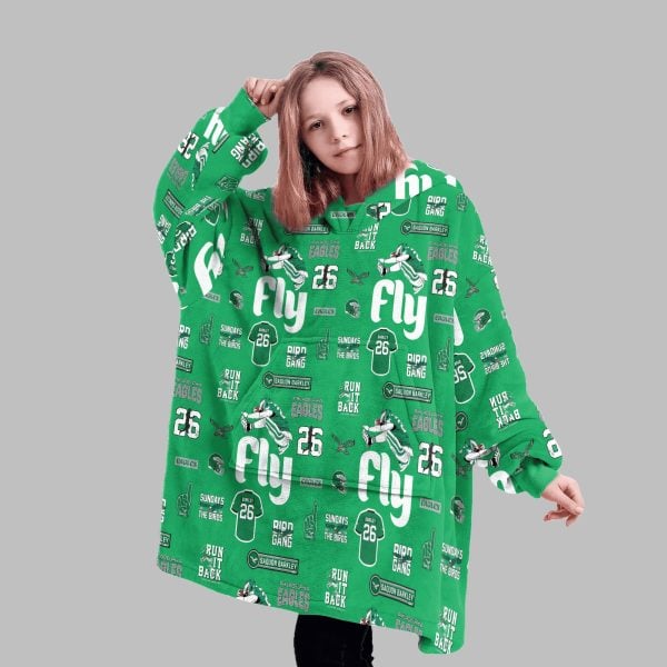 2025 Eagles Saquon Barkley Blanket Hoodie 4