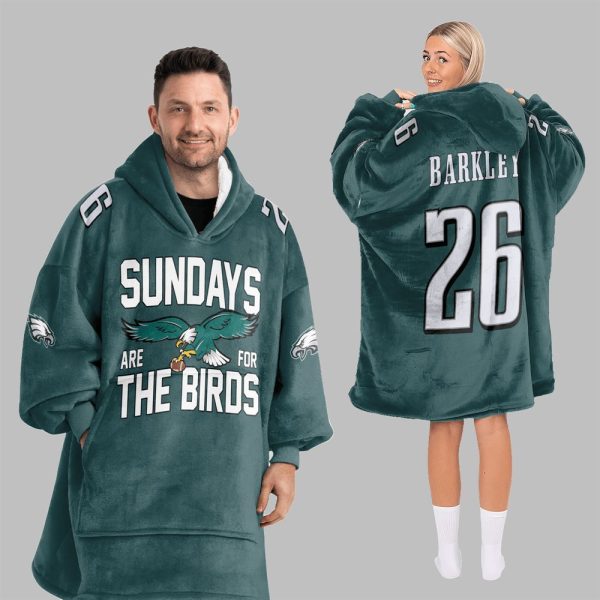 2025 Eagles Sundays Are For The Birds Barkley Blanket Hoodie 6