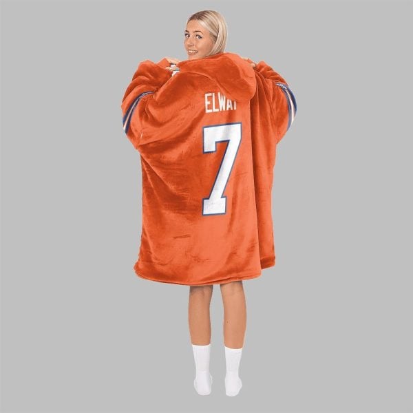 2025 Elway 7 Broncos Football Blanket Hoodie 3