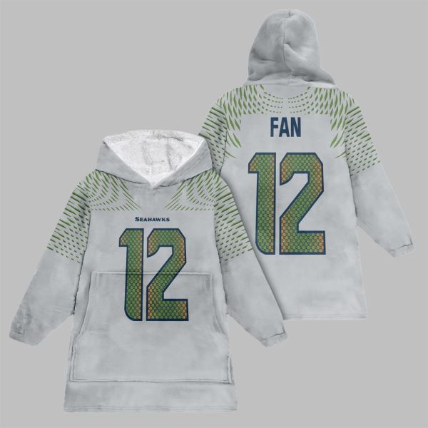 2025 Fan 12 Seattle Football Blanket Hoodie 1