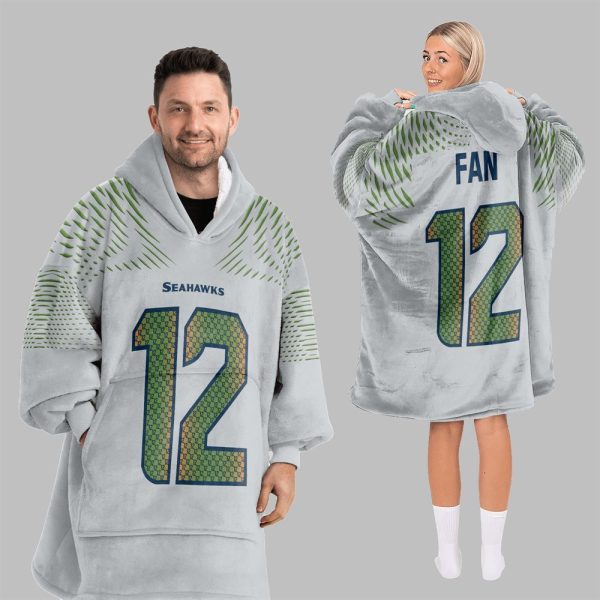 2025 Fan 12 Seattle Football Blanket Hoodie 2