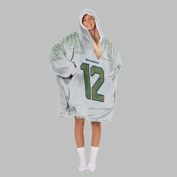 2025 Fan 12 Seattle Football Blanket Hoodie 4