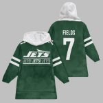 2025 Fields 7 NY Jets Blanket Hoodie