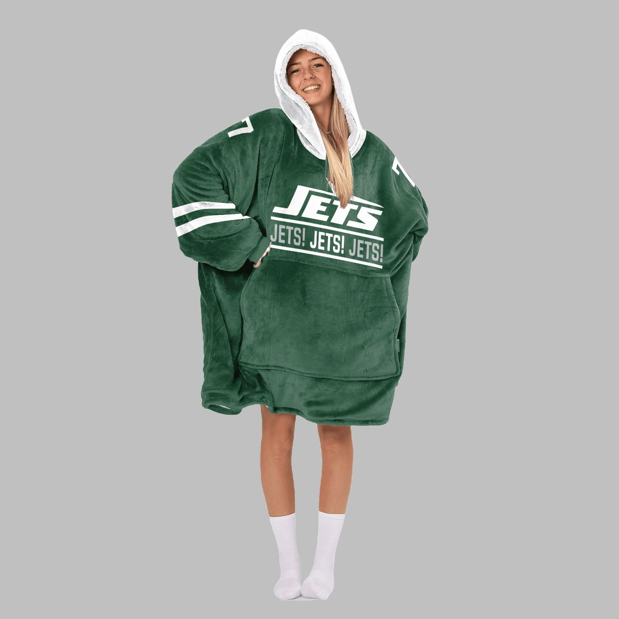 2025 Fields 7 NY Jets Blanket Hoodie 2 2025 Fields 7 NY Jets Blanket Hoodie 2