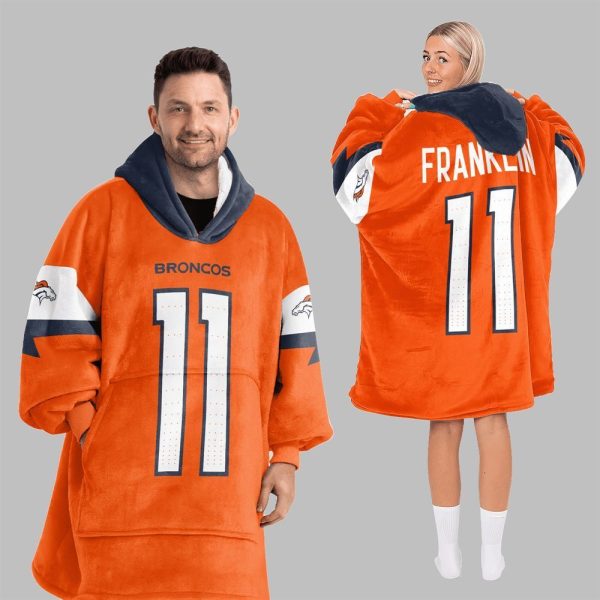 2025 Franklin 11 Broncos Football Blanket Hoodie 5