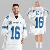 2025 Goff 16 Captain Detroit Football Blanket Hoodie