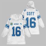 2025 Goff 16 Captain Detroit Football Blanket Hoodie