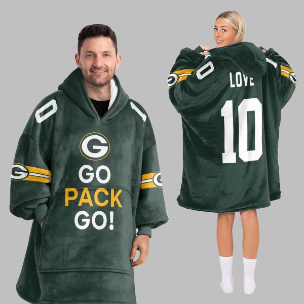 2025 GB Packers Go Pack Go Blanket Hoodie 2