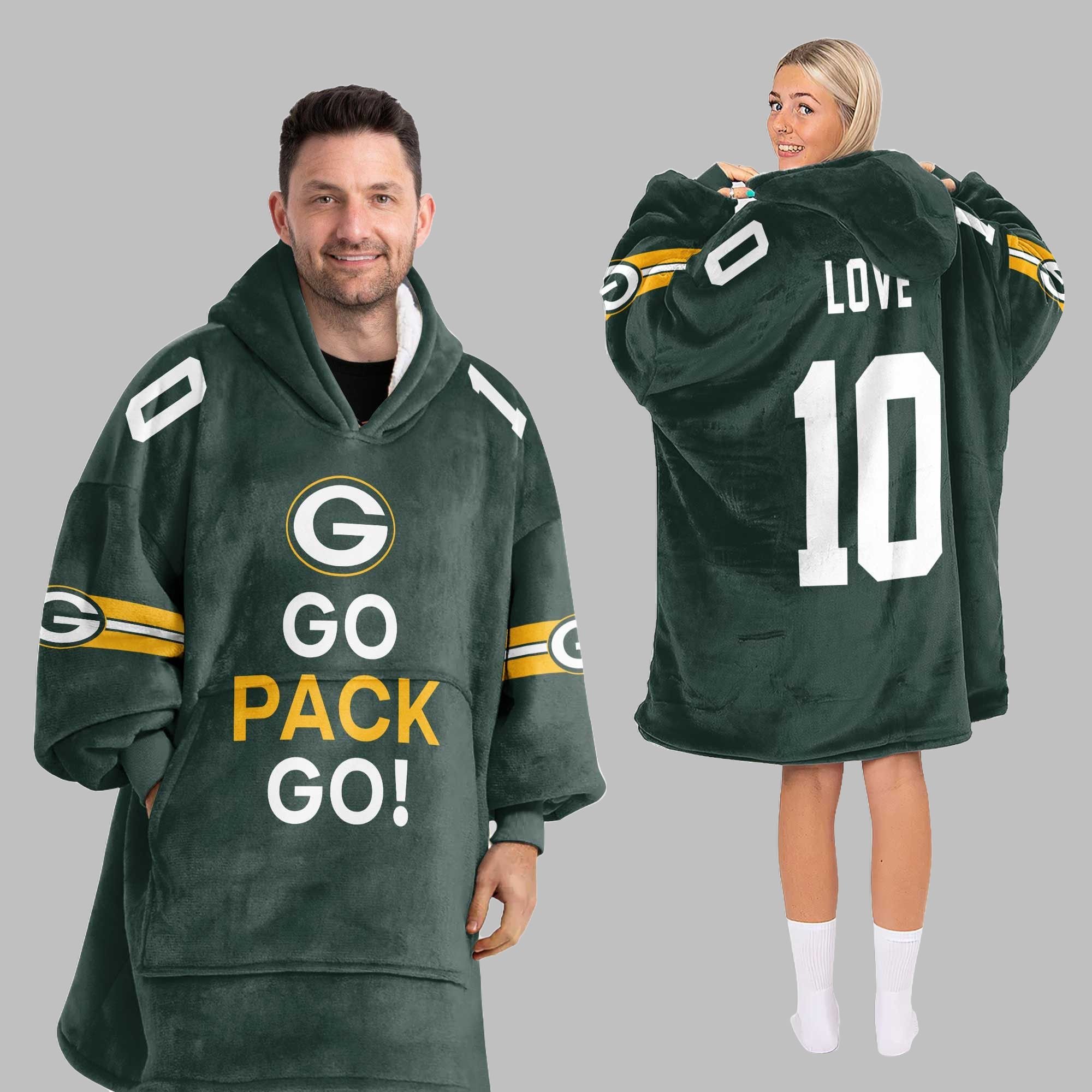 2025 GB Packers Go Pack Go Blanket Hoodie 2 2025 GB Packers Go Pack Go Blanket Hoodie 2