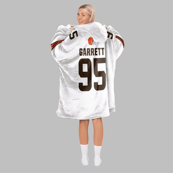2025 Garrett 95 Browns Football Blanket Hoodie 9