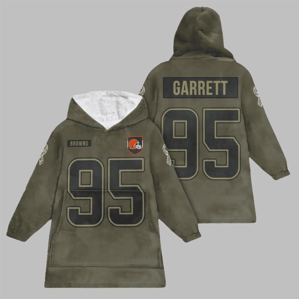 2025 Garrett 95 Cleveland Football Blanket Hoodie 1
