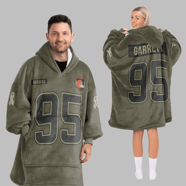 2025 Garrett 95 Cleveland Football Blanket Hoodie 2