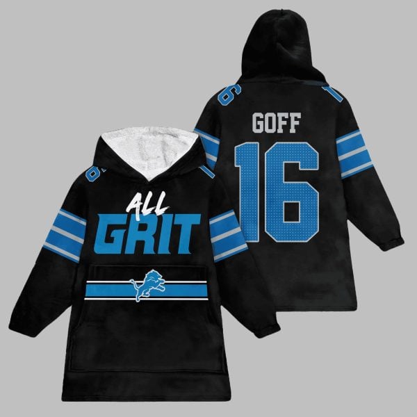 2025 Goff 16 All Grit Lions Blanket Hoodie 1
