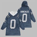 2025 Gonzalez 0 New England Football Blanket Hoodie