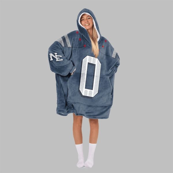 2025 Gonzalez 0 New England Football Blanket Hoodie 5