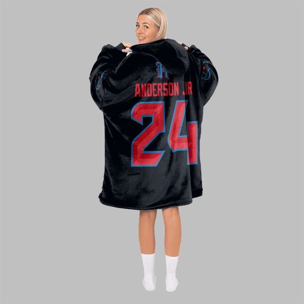 2025 H town Anderson Jr 24 Houston Football Blanket Hoodie 2