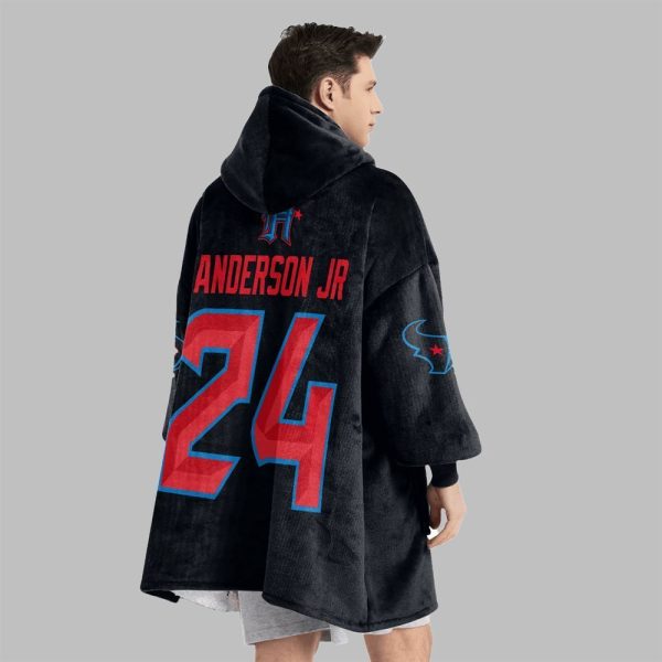 2025 H town Anderson Jr 24 Houston Football Blanket Hoodie 3