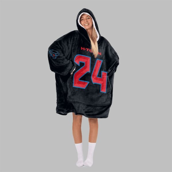 2025 H town Anderson Jr 24 Houston Football Blanket Hoodie 5