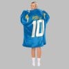 2025 Herbert 10 LA Chargers Blanket Hoodie 7 2025 Herbert 10 LA Changers Blanket Hoodie 3