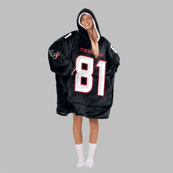 2025 Higgins 81 Houston Football Blanket Hoodie 3