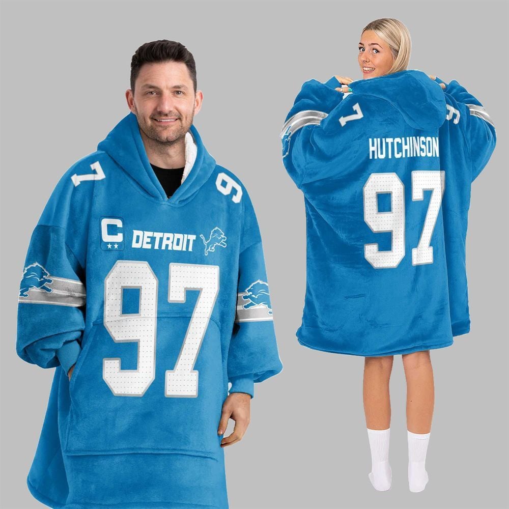 2025 Hutchinson 97 Detroit Football Blanket Hoodie 3 2025 Hutchinson 97 Detroit Football Blanket Hoodie 3