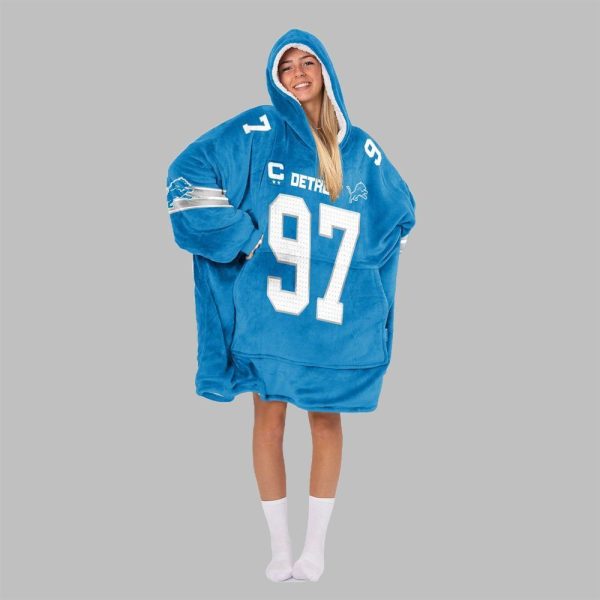 2025 Hutchinson 97 Detroit Football Blanket Hoodie 4