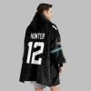 2025 Jacksonville Black And Teal Hunter 12 Blanket Hoodie 4