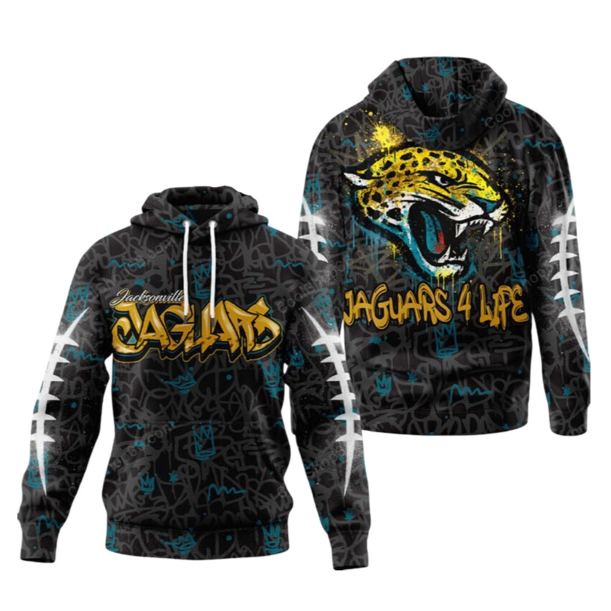 2025 Jaguars Graffiti For Life Hoodie 2 2025 Jaguars Graffiti For Life Hoodie 1 2