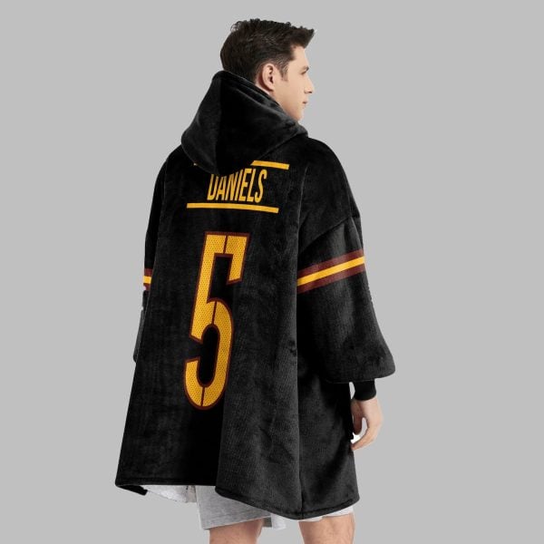 2025 Jayden Daniels 5 Commanders Blanket Hoodie 3