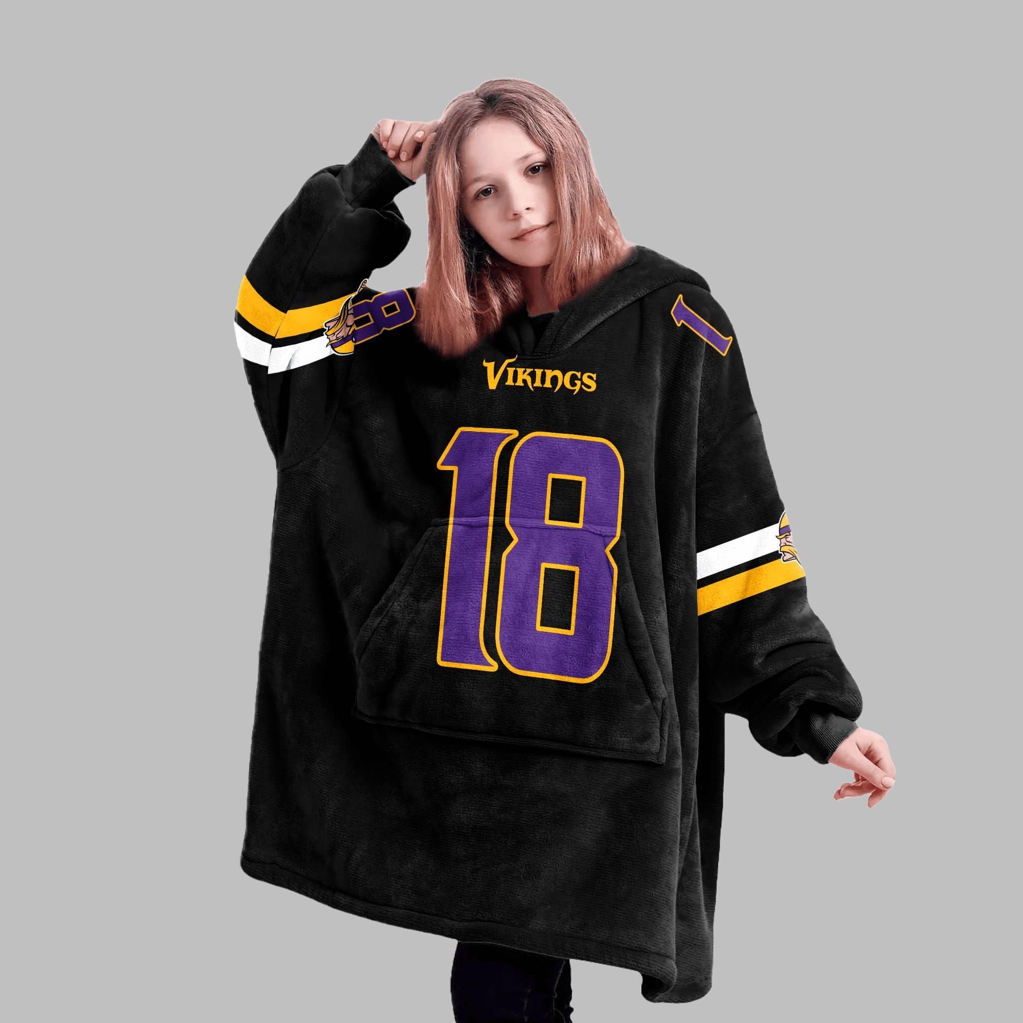 2025 Jefferson 18 Minnesota Football Blanket Hoodie 3 2025 Jefferson 18 Minnesota Football Blanket Hoodie 3