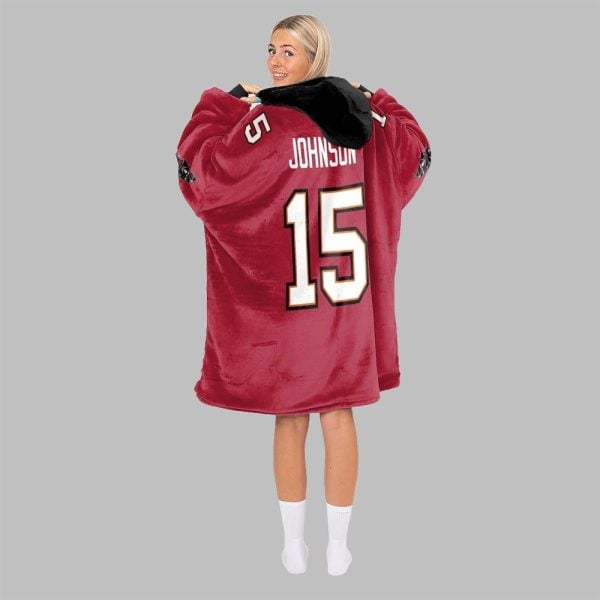 2025 Johnson 15 Tampa Bay Football Blanket Hoodie 4