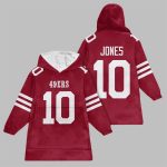 2025 Jones 10 San Francisco Football Blanket Hoodie
