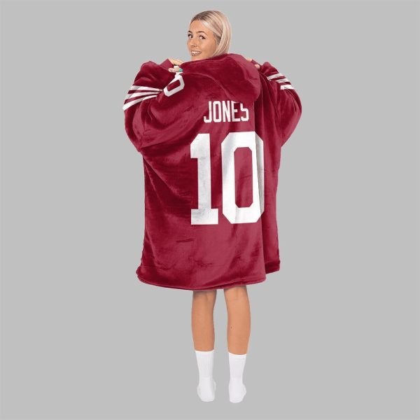 2025 Jones 10 San Francisco Football Blanket Hoodie 3