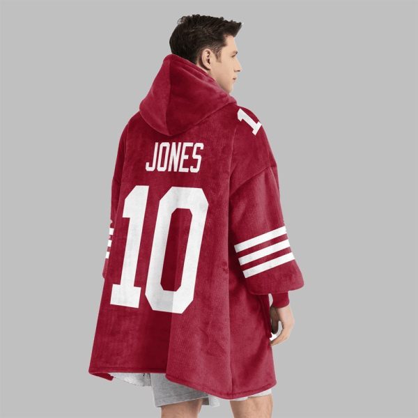 2025 Jones 10 San Francisco Football Blanket Hoodie 4