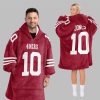2025 Jones 10 San Francisco Football Blanket Hoodie 5