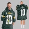 2025 Jordan Love 10 Packers Blanket Hoodie 5