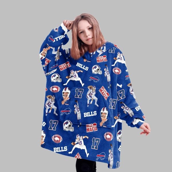 2025 Josh Allen Bills Mafia Blanket Hoodie 3