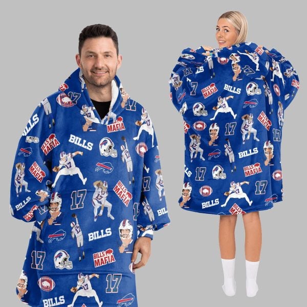 2025 Josh Allen Bills Mafia Blanket Hoodie 5