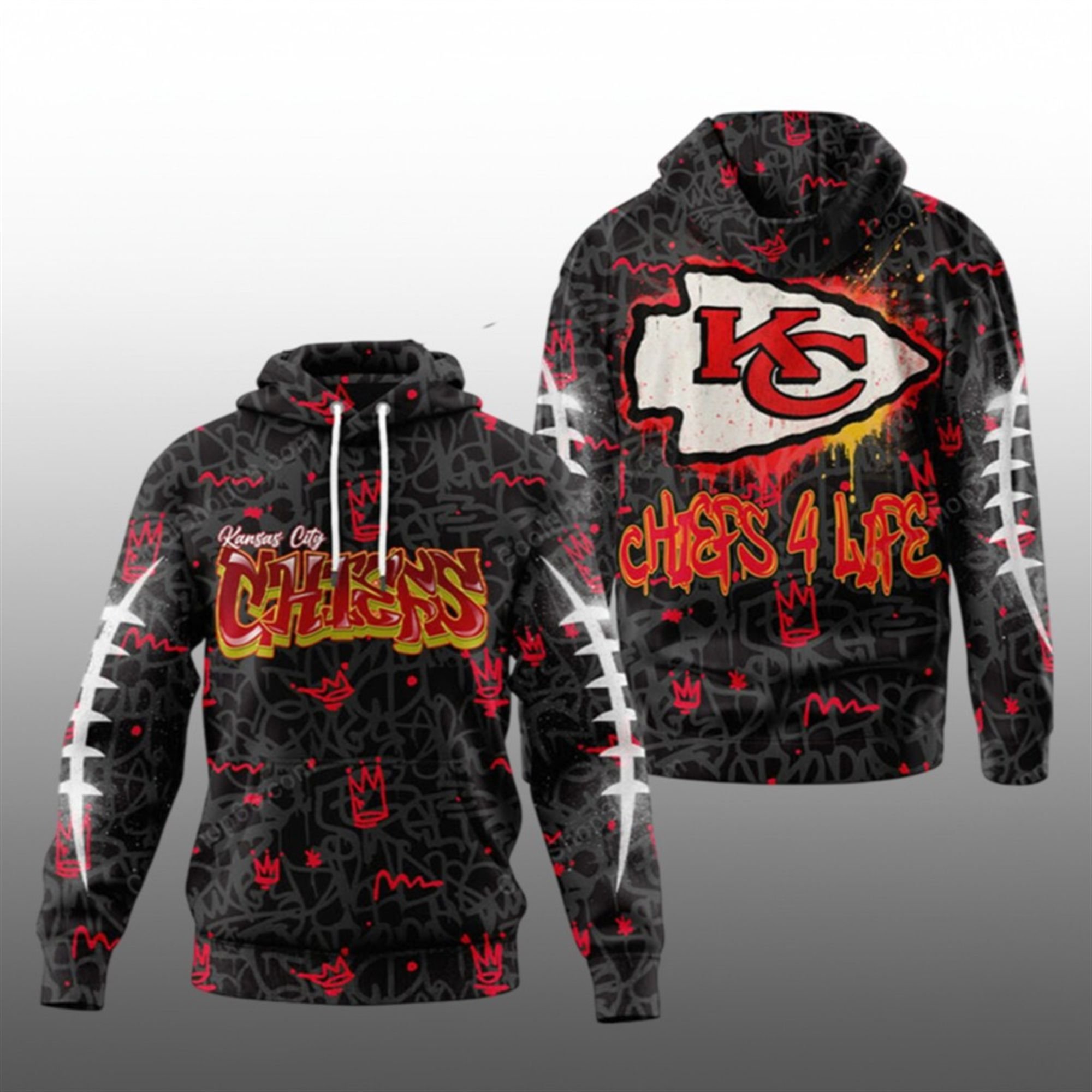 2025 KC Chiefs Graffiti For Life Hoodie 1 1 2025 KC Chiefs Graffiti For Life Hoodie 1 1