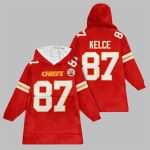 2025 Kelce 87 Kansas City Football Blanket Hoodie