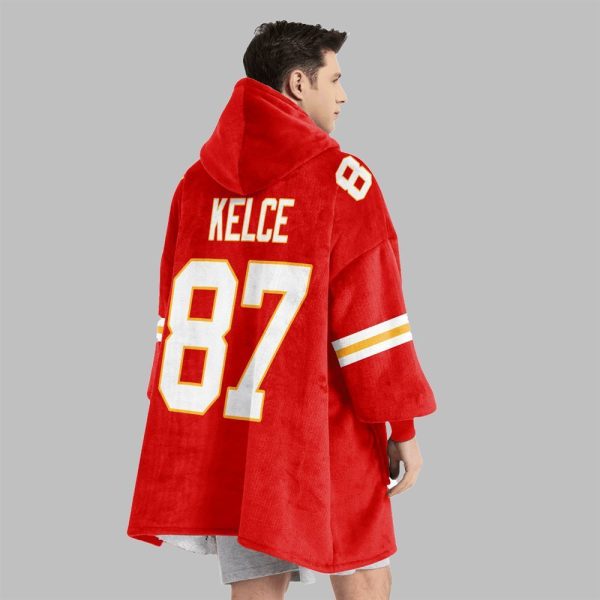 2025 Kelce 87 Kansas City Football Blanket Hoodie 5