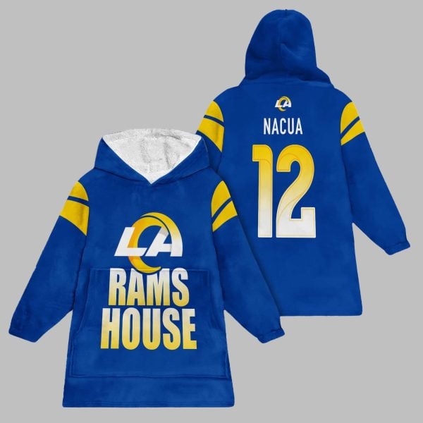 2025 LA Rams House Nacua 12 Blanket Hoodie 1