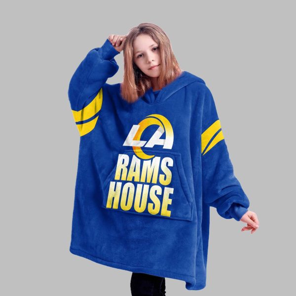 2025 LA Rams House Nacua 12 Blanket Hoodie 3