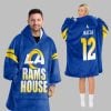 2025 LA Rams House Nacua 12 Blanket Hoodie 5