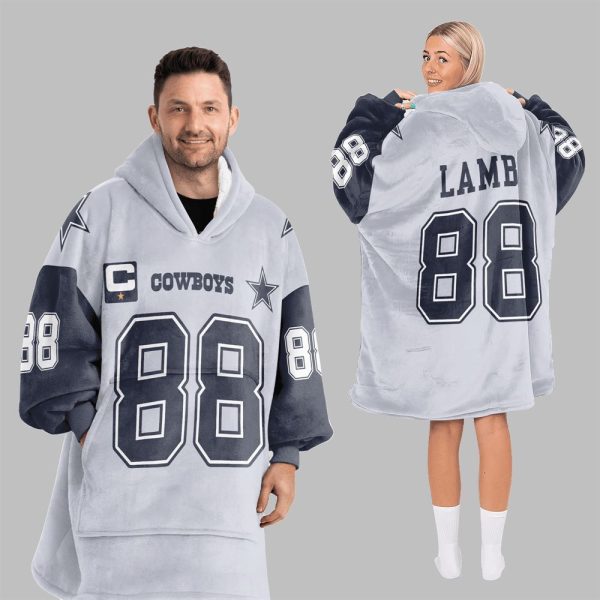 2025 Lamb 88 Captain Dallas Football Blanket Hoodie