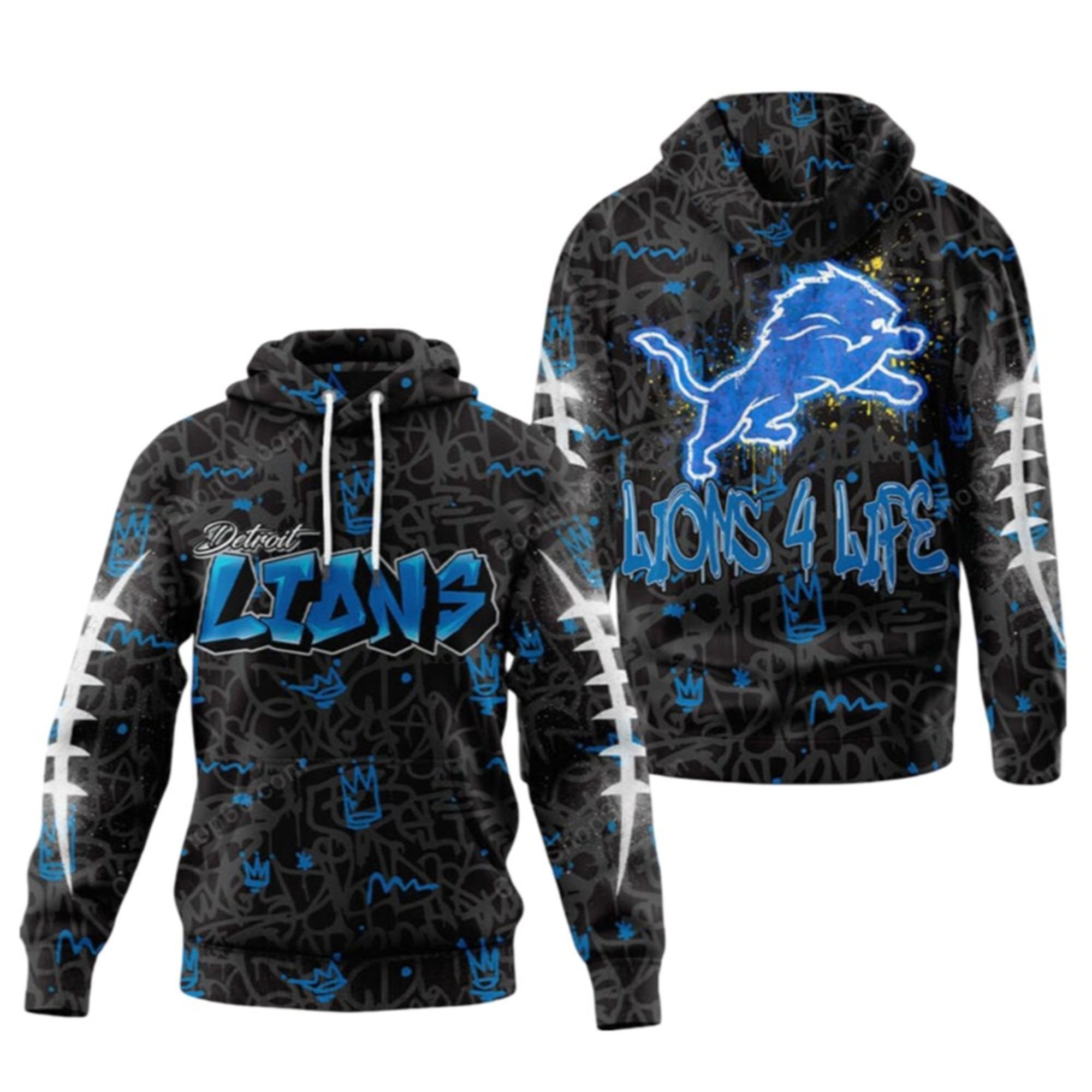 2025 Lions Graffiti For Life Hoodie 2 2025 Lions Graffiti For Life Hoodie 1 2