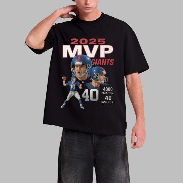 2025 MVP Giants 4900 Pass YDS 40 Pass TDs Shirt 0 1